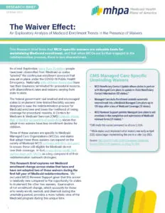 https://medicaidplans.org/wp-content/uploads/2024/10/Research-Brief-The-Waiver-Effect-An-Exploratory-Analysis-of-Medicaid-Enrollment-Trends-in-the-Presence-of-Waivers-One-Year-into-Redetermination Screenshot