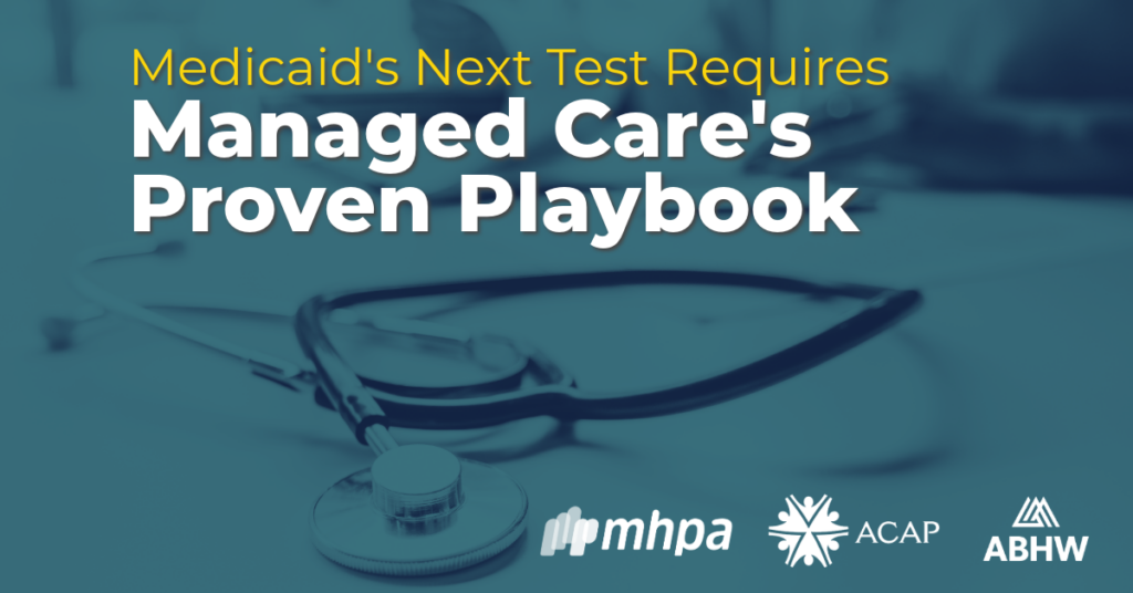 Medicaid Managd Care's Proven Playbook with stethoscope in the background